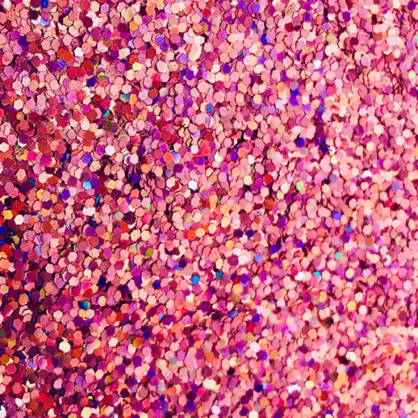 Hexagon Glitter rosa hologram 1mm