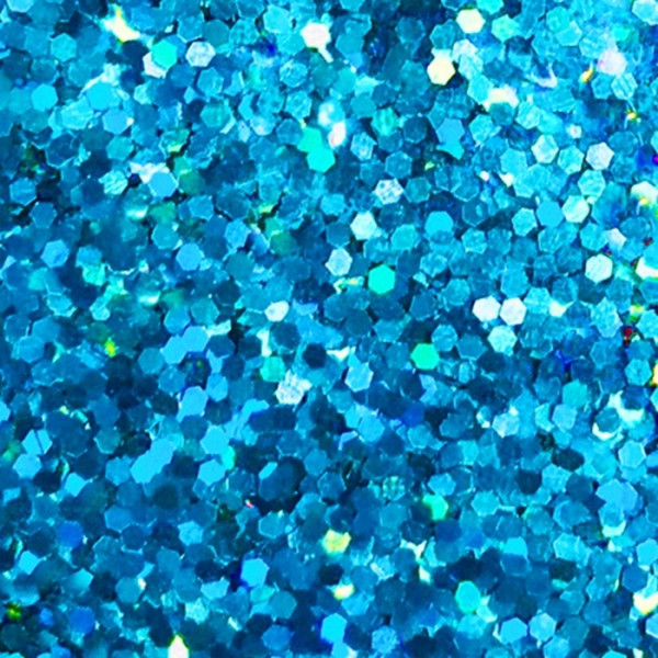 Hexagon Glitter blau hologram 1mm