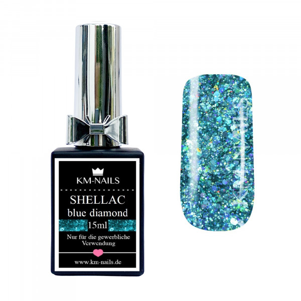 KM-Nails Shellac blue diamond HEMA