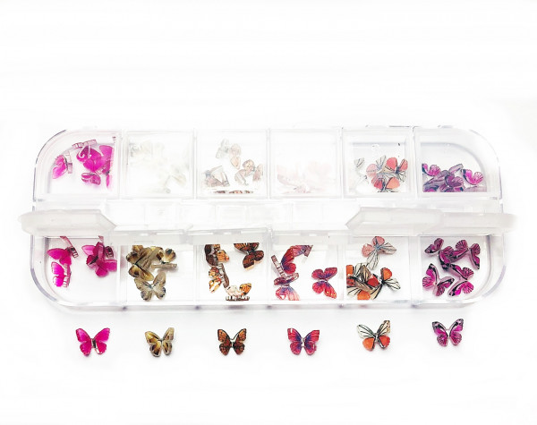 5D Schmetterlinge bunt in Box als overlay