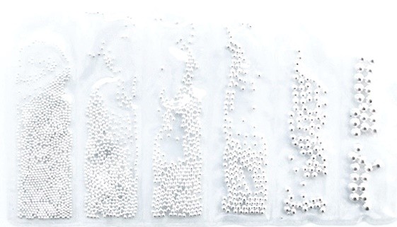 Nailart Glasperlen silber 6 Größen im Set Microbeads