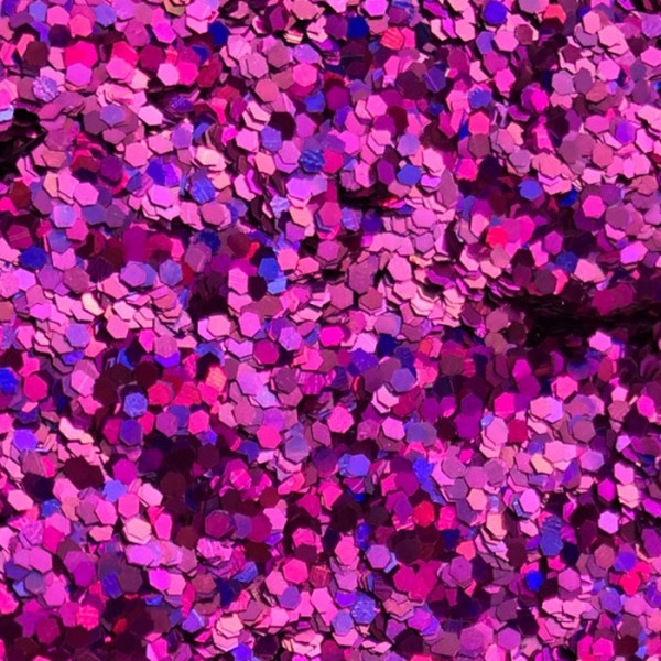 Hexagon Glitter lila hologram 1mm